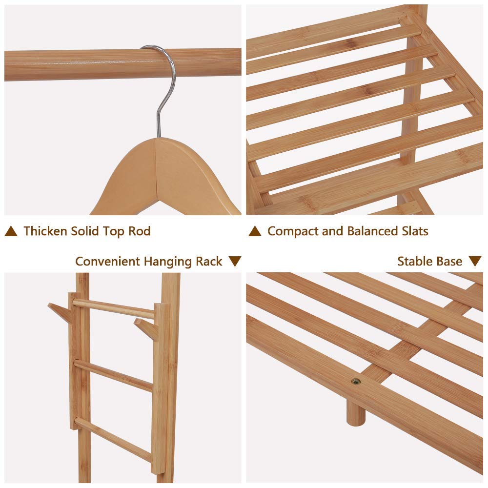 ufine bamboo garment rack