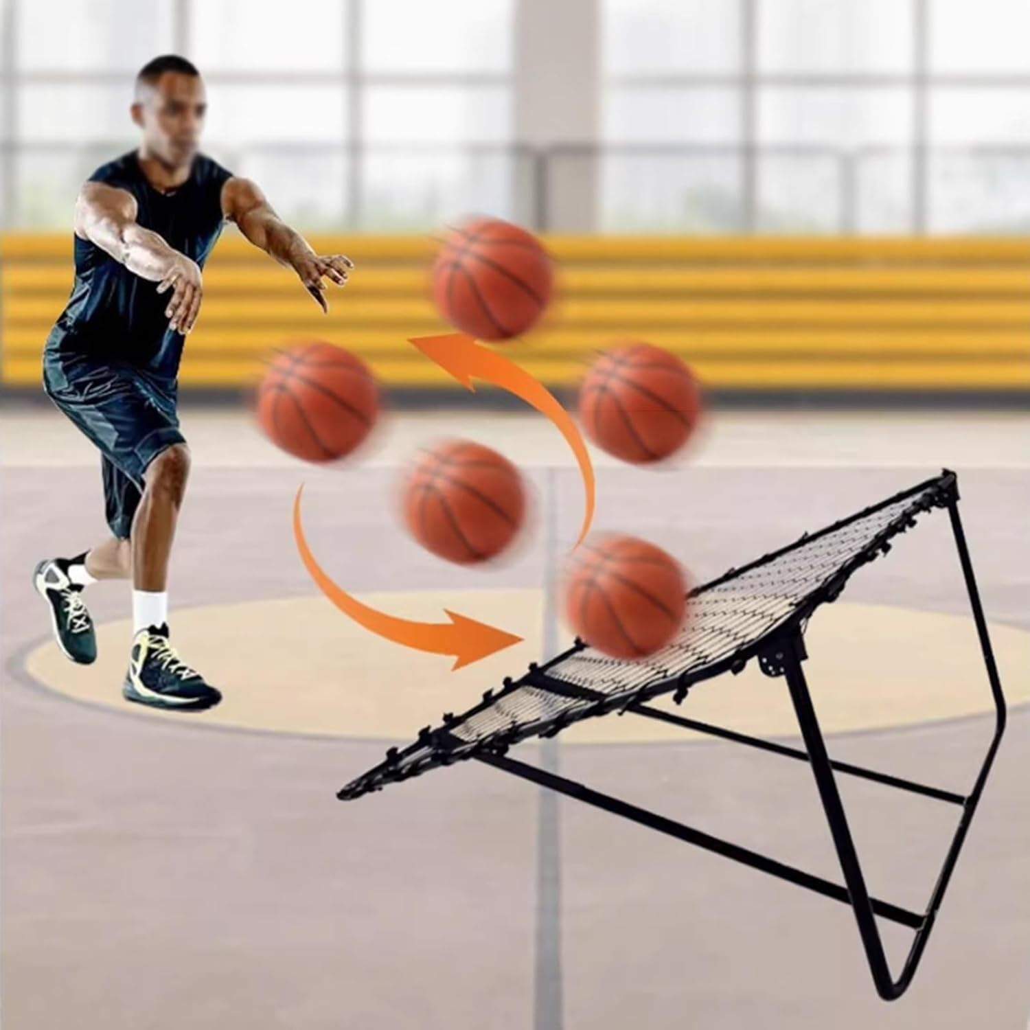 Shootaround - Sistema de práctica de tiro multideportivo para voleibol y fútbol, 90 cm de ancho, red de rebote/pase de béisbol, equipo de entrenamiento de patadas de fútbol