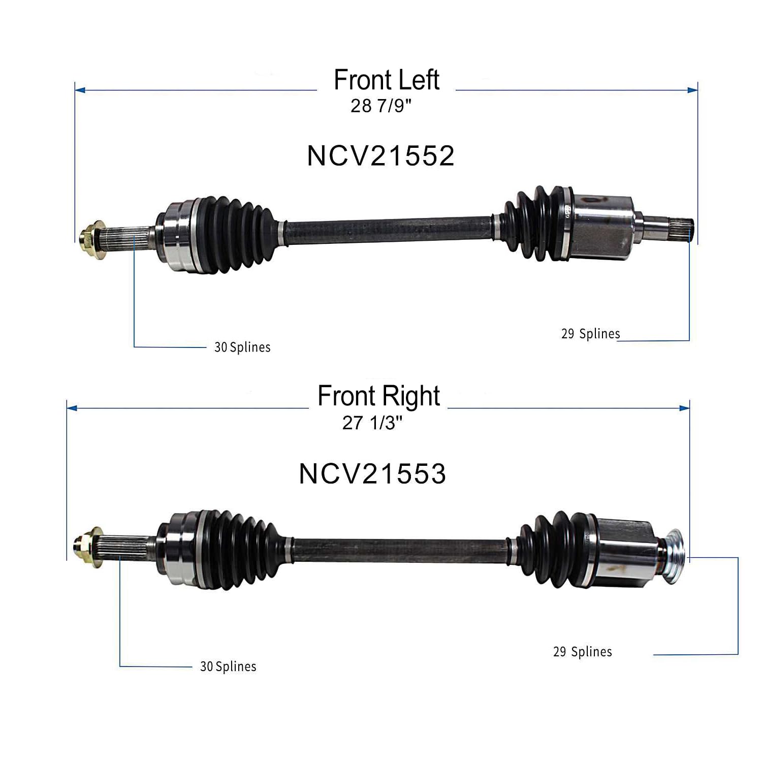 Condition photo showing New/Like New for maxfavor front cv axle shaft assembly fit for honda pilot 2009 2010 2011, v6 3.5l, ex lx ex-l touring models, cv joint axle shaft front passenger driver side
