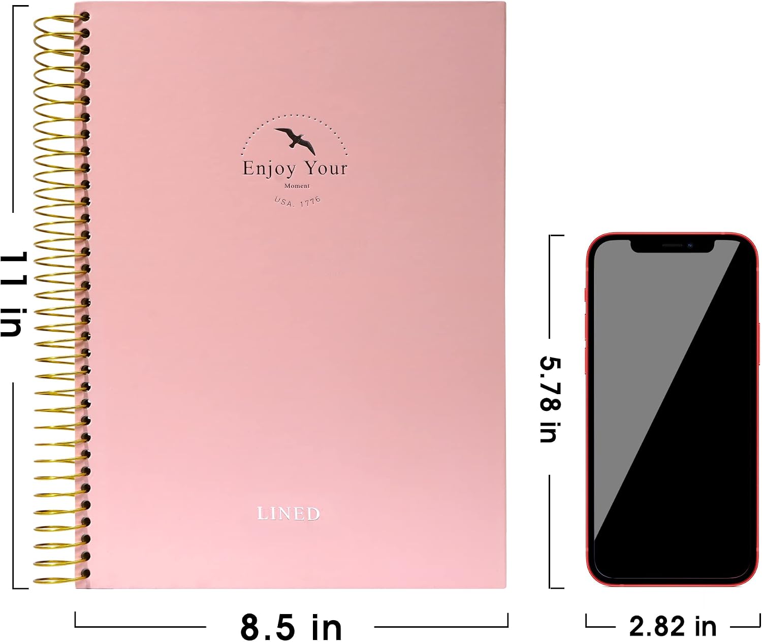 FLYING EAGLE Hardcover Spiral Notebook Journal 8.5 x 11 Large Spiral Notebook 210 Pages College Ruled Notebook Composition Notebook Wire Bound Journal Work Notebook for Office School Supply, Pink image 4
