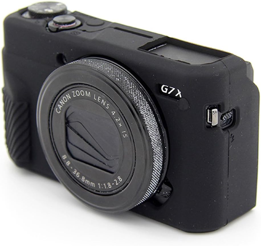 UKABEA Silicone Case Rubber Camera Protective Cover Skin for Canon PowerShot G7X Mark II Digital Camera - Black