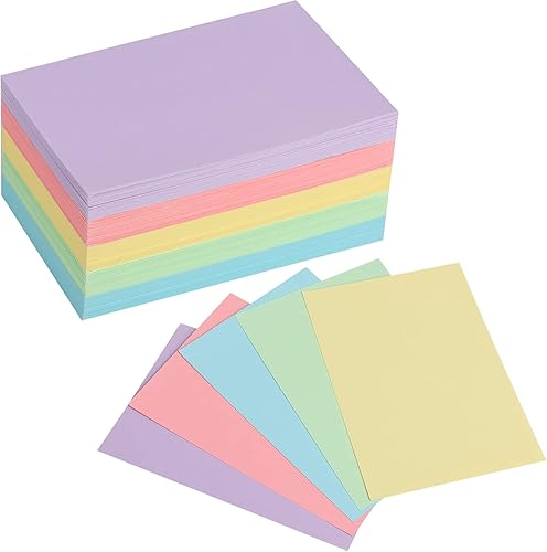Tarjetas de índice de 4 x 6 pulgadas, paquete de 300 tarjetas de índice de color pastel para estudiar, tarjetas pesadas de colores, tarjetas de