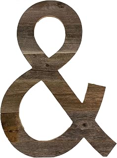 BARNWOODUSA Distressed Rustic Wood Letter Alphabet Wall Decor Monogram Letters Natural Weathered Gray &