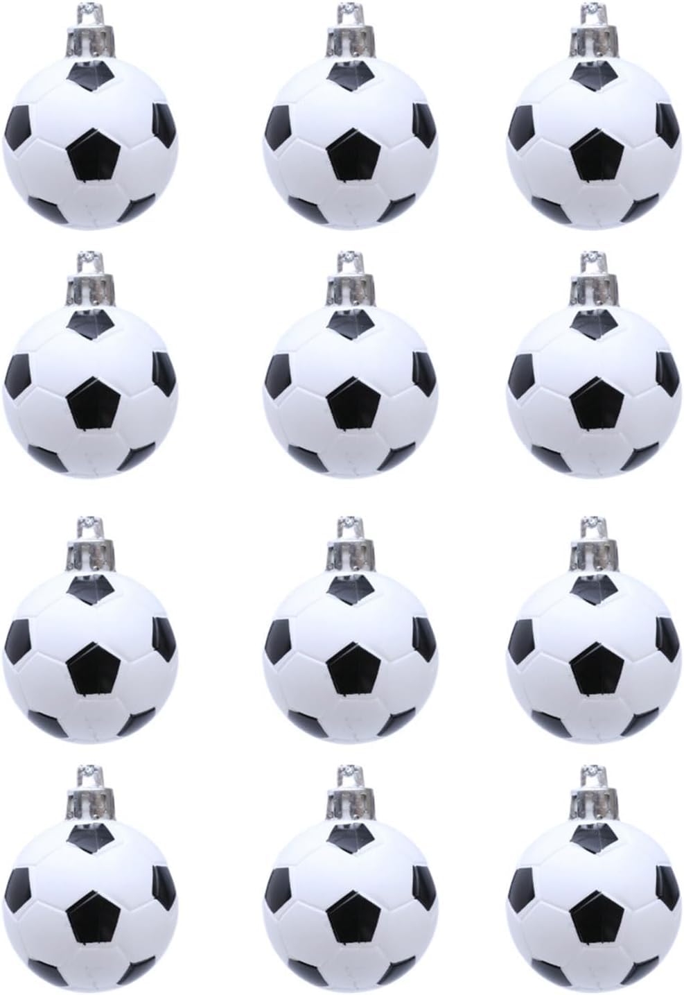 kikxj-12Pcs Football Christmas Tree Baubles Shatterproof 4cm Soccer Ornaments For Holiday Wreath Mantel Decorations Soccer Christmas Ornament