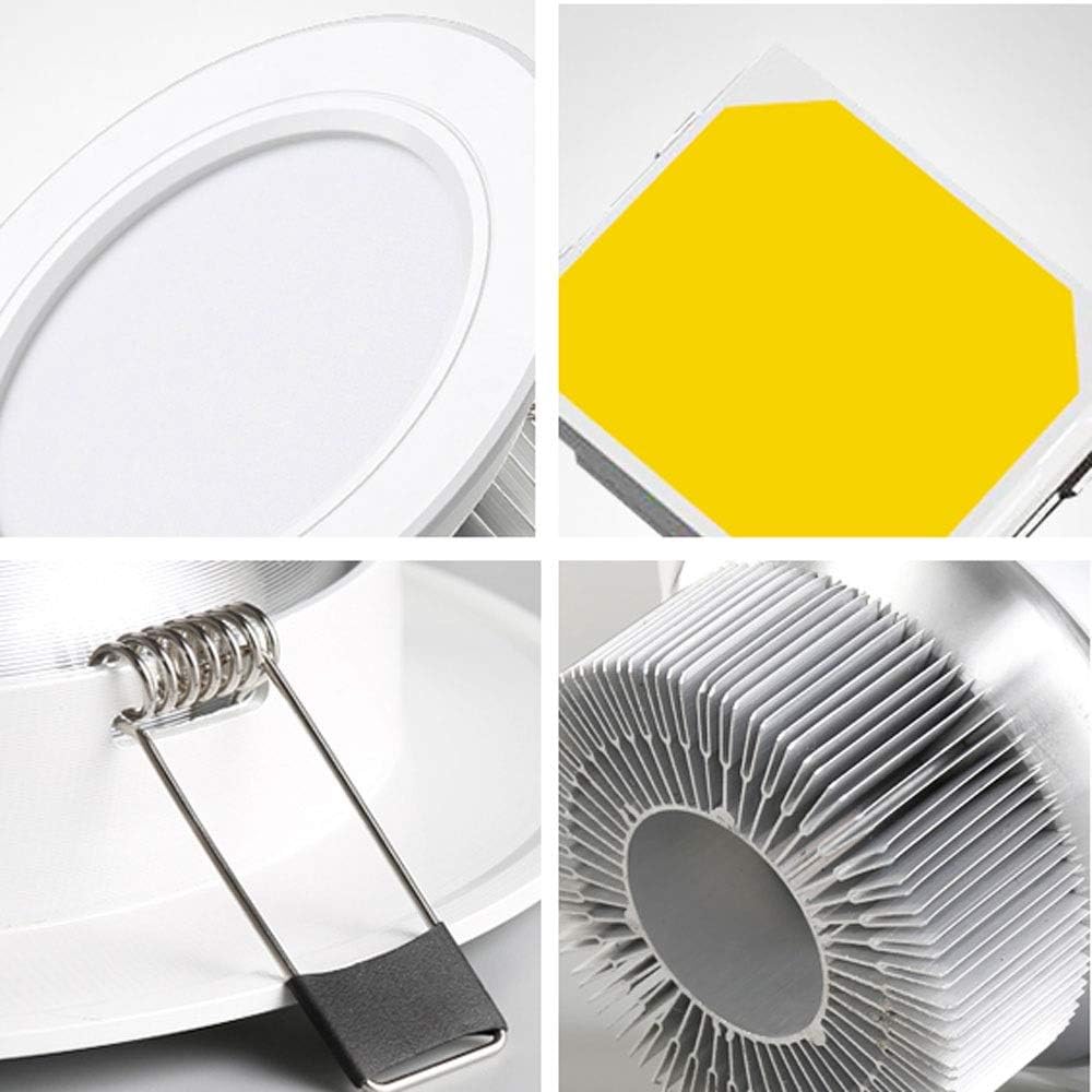 Recessed LED Recessed Lighting Aluminum LED Ceiling 3000K/4000K/6000K Directional Downlight CRI Ra80 AC 110-240V Waterproof-IP44 Dampproof Flame Retardant Shell for Bathroom Kitchen Round Integr