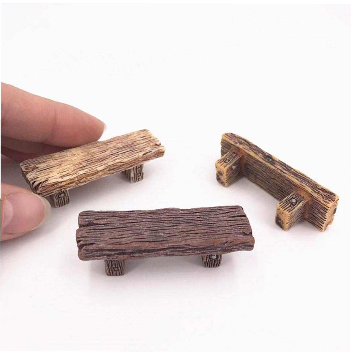 Culer Random Color 3Pcs Benches Miniature Fairy Garden Bonsai Ornaments Dollhouse Decoration
