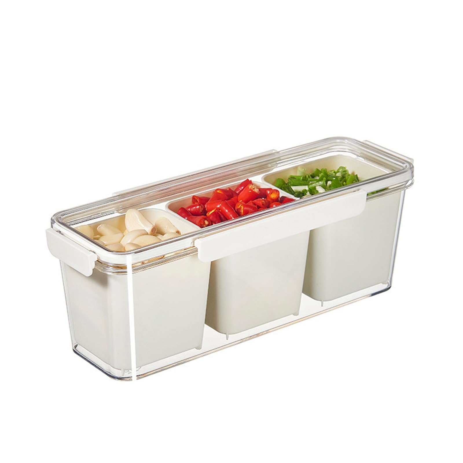 Kaeltsyn Clear Seasoning Storage Box with Multiple Compartments for Organized Kitchen and Restaurant Use Restaurant Seasoning Storage