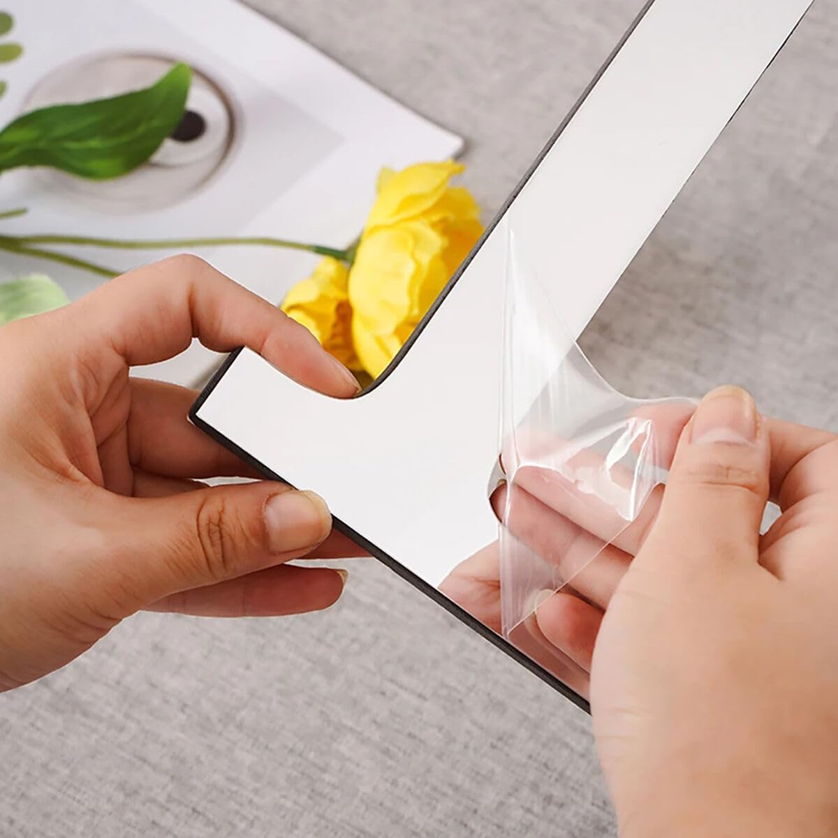 Adhesivos de pared acrílicos autoadhesivos con letras del alfabeto, 30 cm, pegatinas de espejo 3D para decoración del hogar, color plata, B