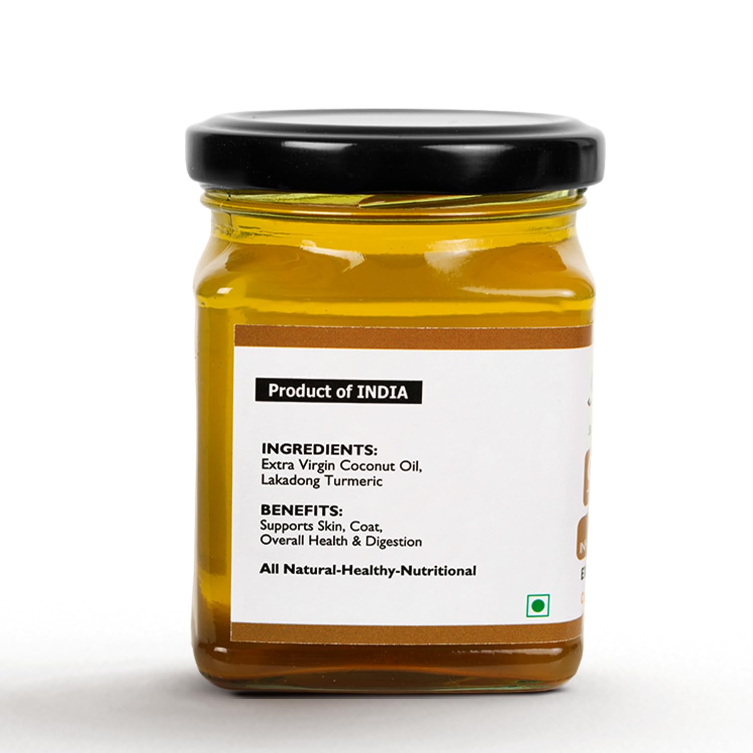 Aranyam Co-CurQmix for Dogs - Extra Virgin Cold Pressed Coconut Oil with Lakadong Turmeric - 160ml | Dog Nutritional Supplement for Joint Health, Digestion, Itchy Skin & Shiny Coat