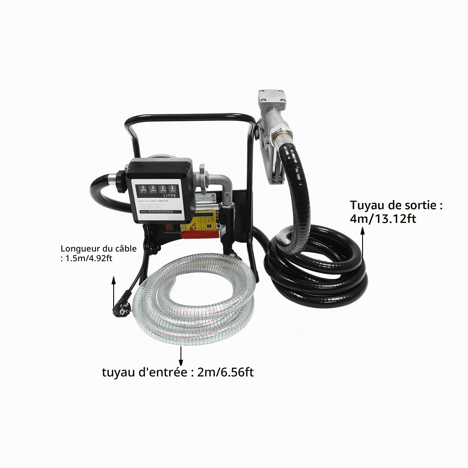 Pompe Diesel Automatique 220V, Pompe Gasoil Électrique 20-120L/min, Pompe de transmission 3600r/min, Pompe Diesel Auto aspirante, Auto-Amorçante 2400 L/H