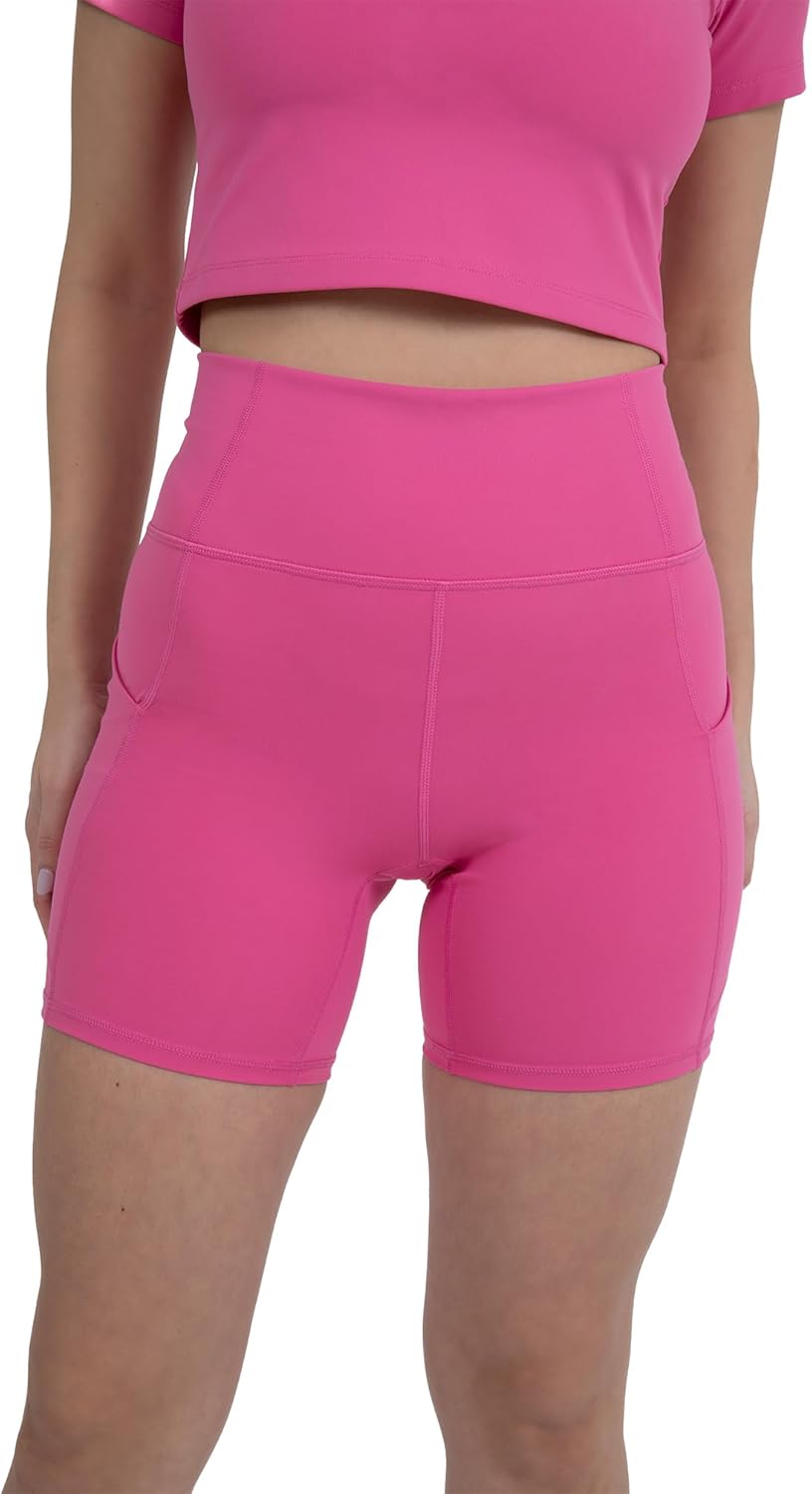 YITTY Active Women's UltraLuxe High Waist Pocket Biker Shorts – 3"/6" Tummy Control, Compression, Breathable & Activewear - Image 3