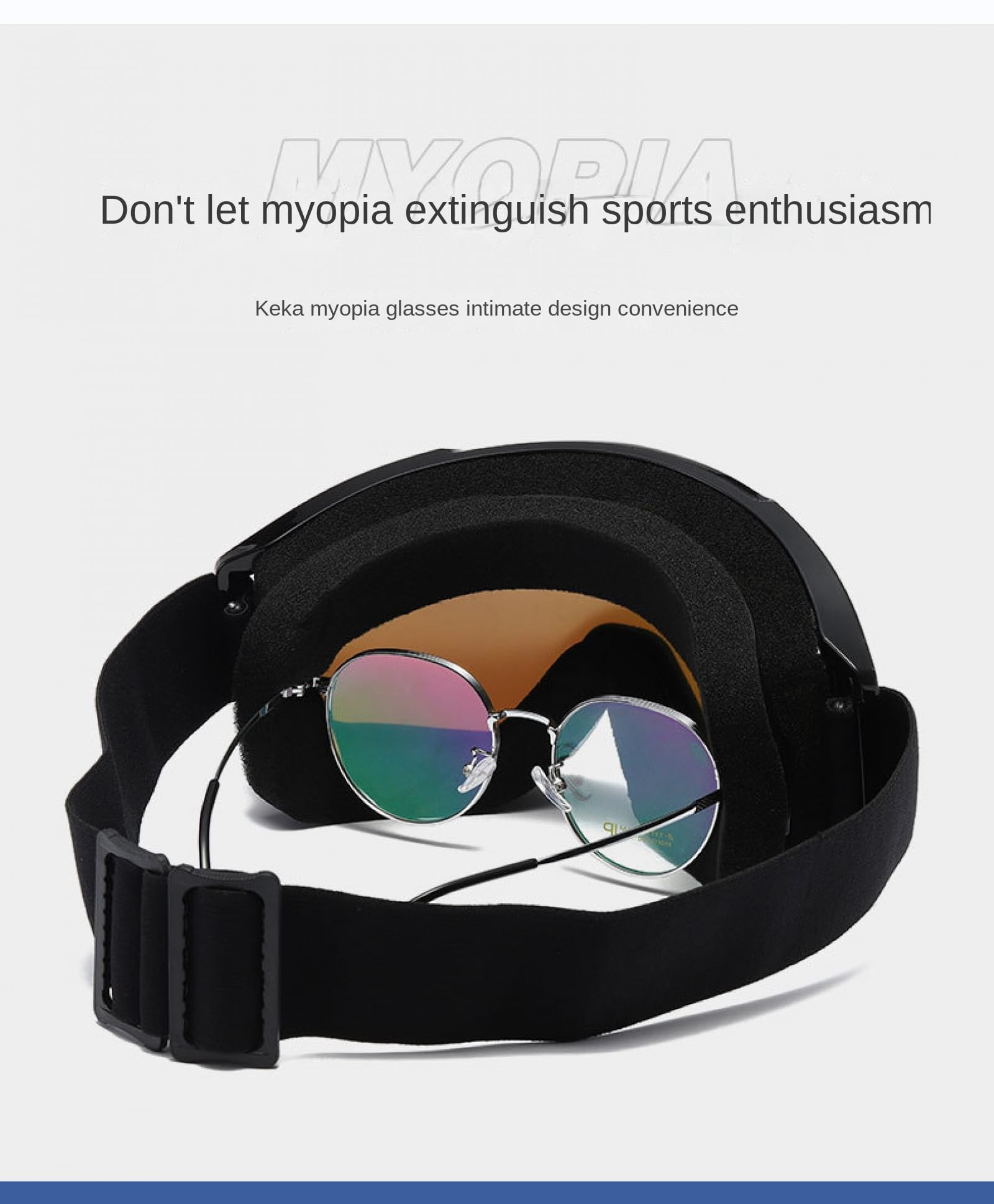 Lunettes de ski d'hiver, les hommes et les femmes peuvent les porter, les lunettes de ski sphériques d'extérieur peuvent être installées des lunettes de myopie. Matériau TPU + PC Rouge Bleu Argent V