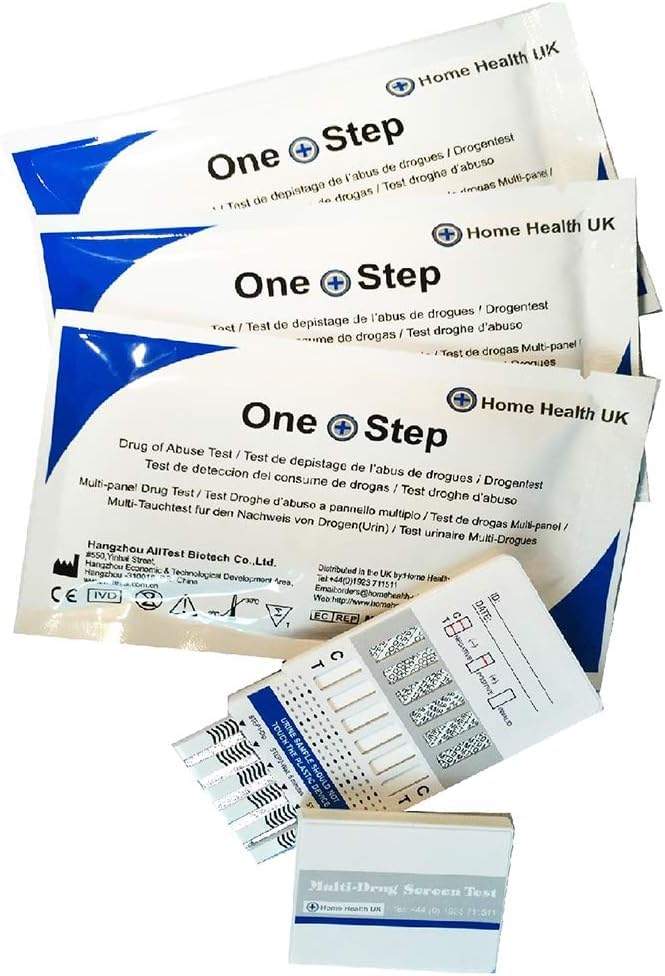 1 x Test Drogas Formato Panel - Detecta 7 Drogas en Orina: Cocaína, Cannabis (Marihuana, Hachis, THC), Heroína, Speed, Valium, Metanfetaminas y Metadona