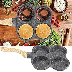 Cacerola Para Panqueques Zerodis Sartén 4 CIRCULOS Crepe 4 Compartimentos Blinis Repostería Cacerola Antiadherente hamburguesa de huevo panqueques de desayuno tortilla Aluminio cocina de Utensilios