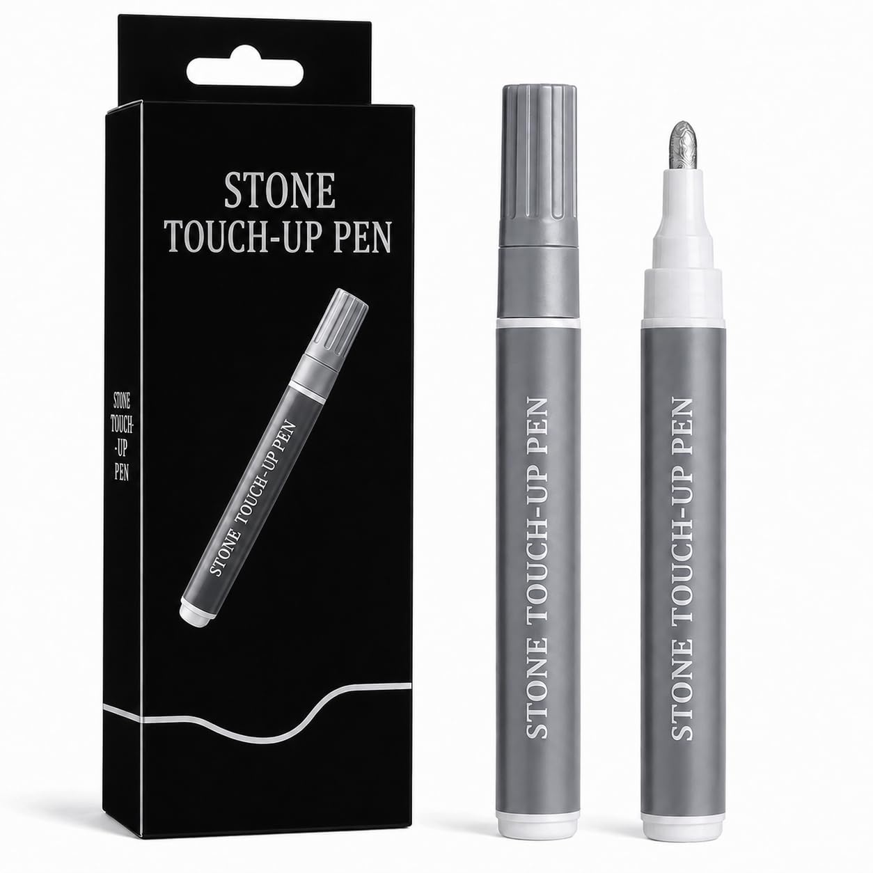 DVDVBOOM 2pcs Tombstone Marker Pen, Permanent Marker Pens for Grave, Waterproof Strong Coverage Restoring Faded Grave Inscriptions, Touch-up Pen for Gravestone Lettering Memorial Inscriptions (Silver)