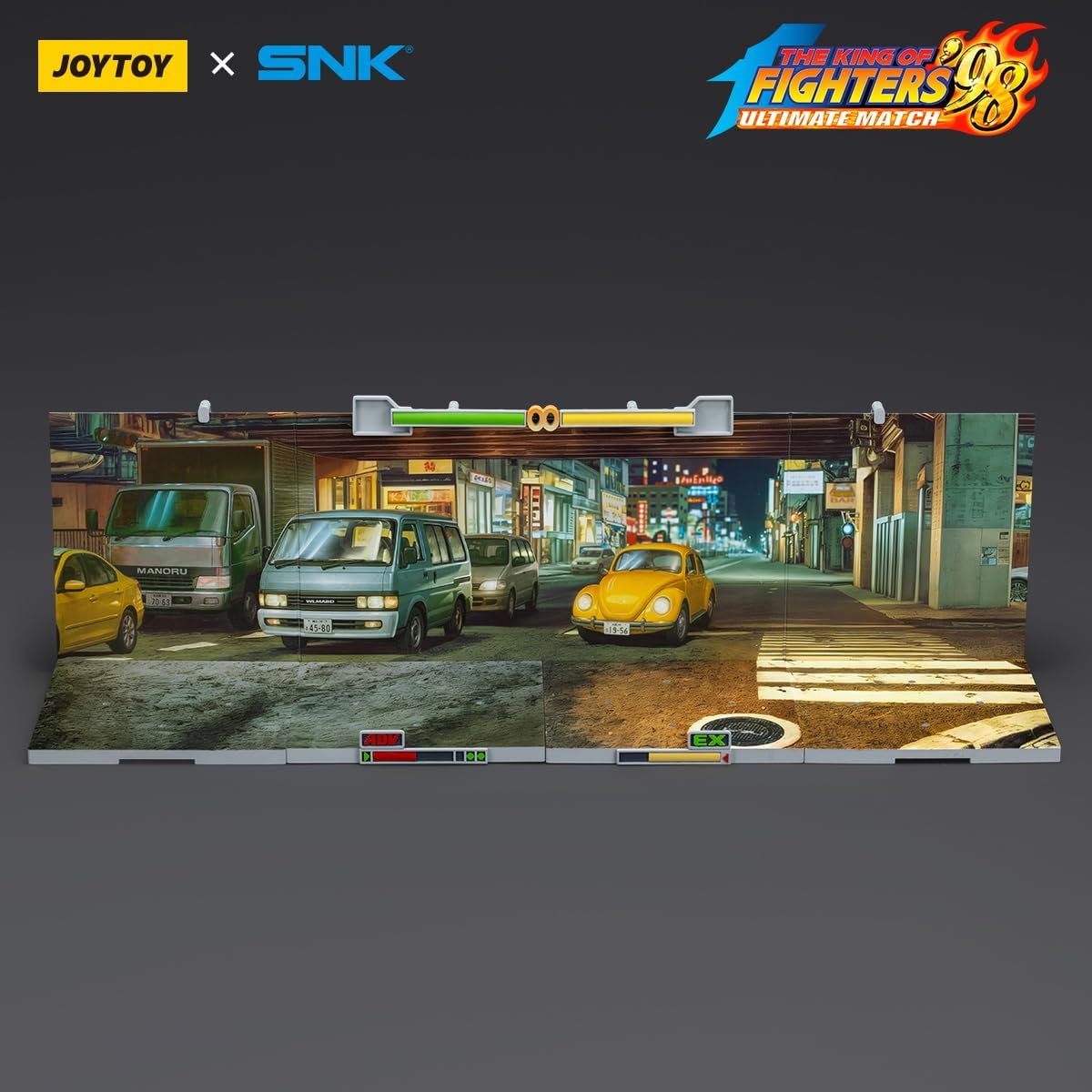 JOYTOY 1/18 Action Figures - SNK KOF '98UM Stage Base Japan Street - Highly Posable Collectible Model Ages 15+