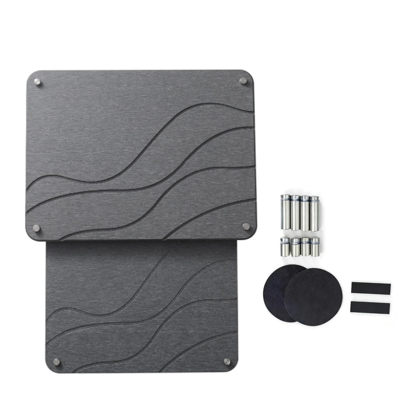 Matybobe Tapis de Séchage en Diatomite 2 Pièces Super Absorbant (Dark Gray)