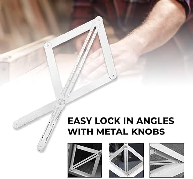 Corner Angle Finder - Miter Saw Protractor Bevel Gauge Tool with Scales, Goniometer Ruler for Woodworking, Carpenter, Construction, DIY Measurement, Aluminium Alloy Premium Digital Angle Finder
