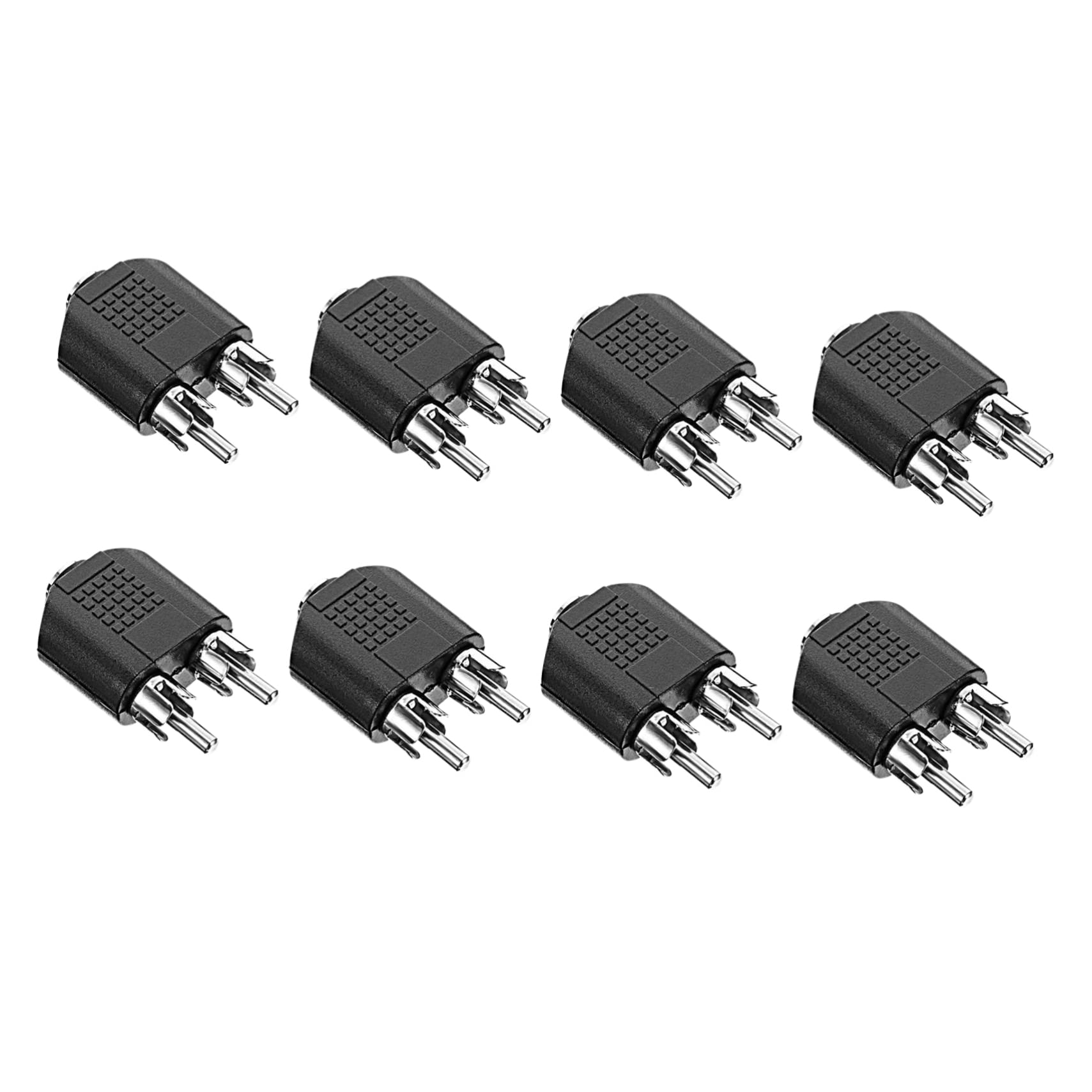 Hoement 8pcs 2 Audio Converter Headphone Charger Cord Wired to USB Mic Power Guitar Cable Antenna Stereo USB c to Adapter to Audio Jack Dual to Dual Cable Adapters Amp Aux Zinc Alloy Black
