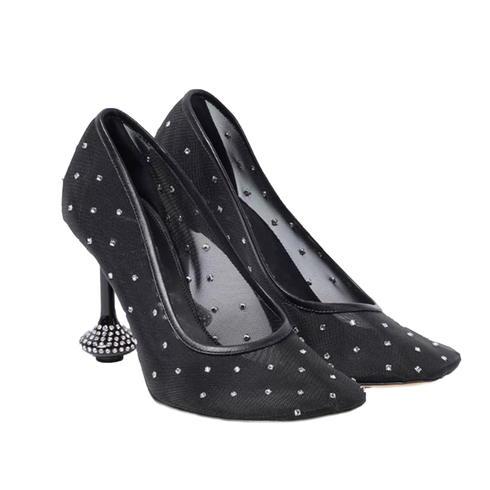 Talons hauts élégants et chaussures confortables à strass pour dîner - 8