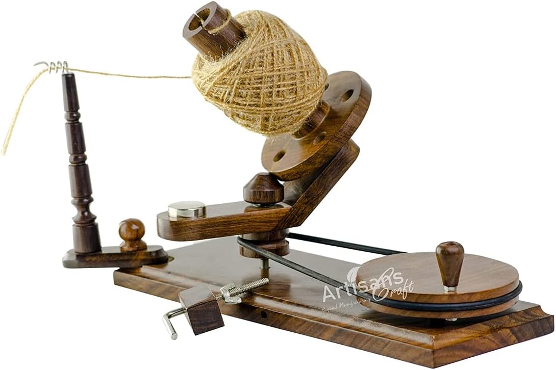 Rosewood Handcrafted Large Wooden Yarn Winder & Swift – Breachwood Ball Winder for Crocheting, Knitting, Weaving – Heavy-Duty Yarn Winder for 8-16 oz Skeins (Rosewood Winder)