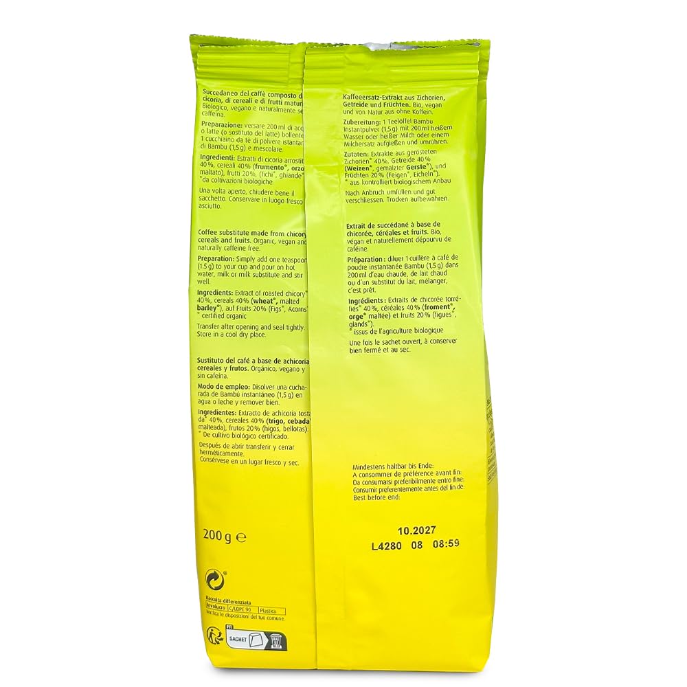 A.Vogel Bambú Bolsa Sustituto Natural del Café Bio Sin Cafeína 200 gramos