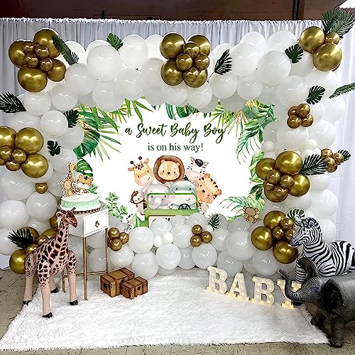 Décoration de fête petit garçon est sur le point de naître thème jungle
