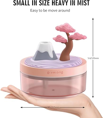 Miniatura 6 de Mini humidificadores portátiles de escritorio para dormitorio, humidificador pequeño con cerezo, niebla silenciosa, fría, apagado automático, luz