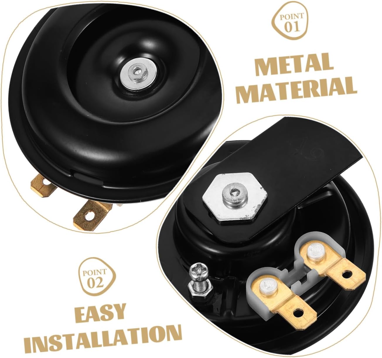 Loud Metal Motorcycle Horn Atv Scooter Horn Replacement for Motorbike Powersports Use