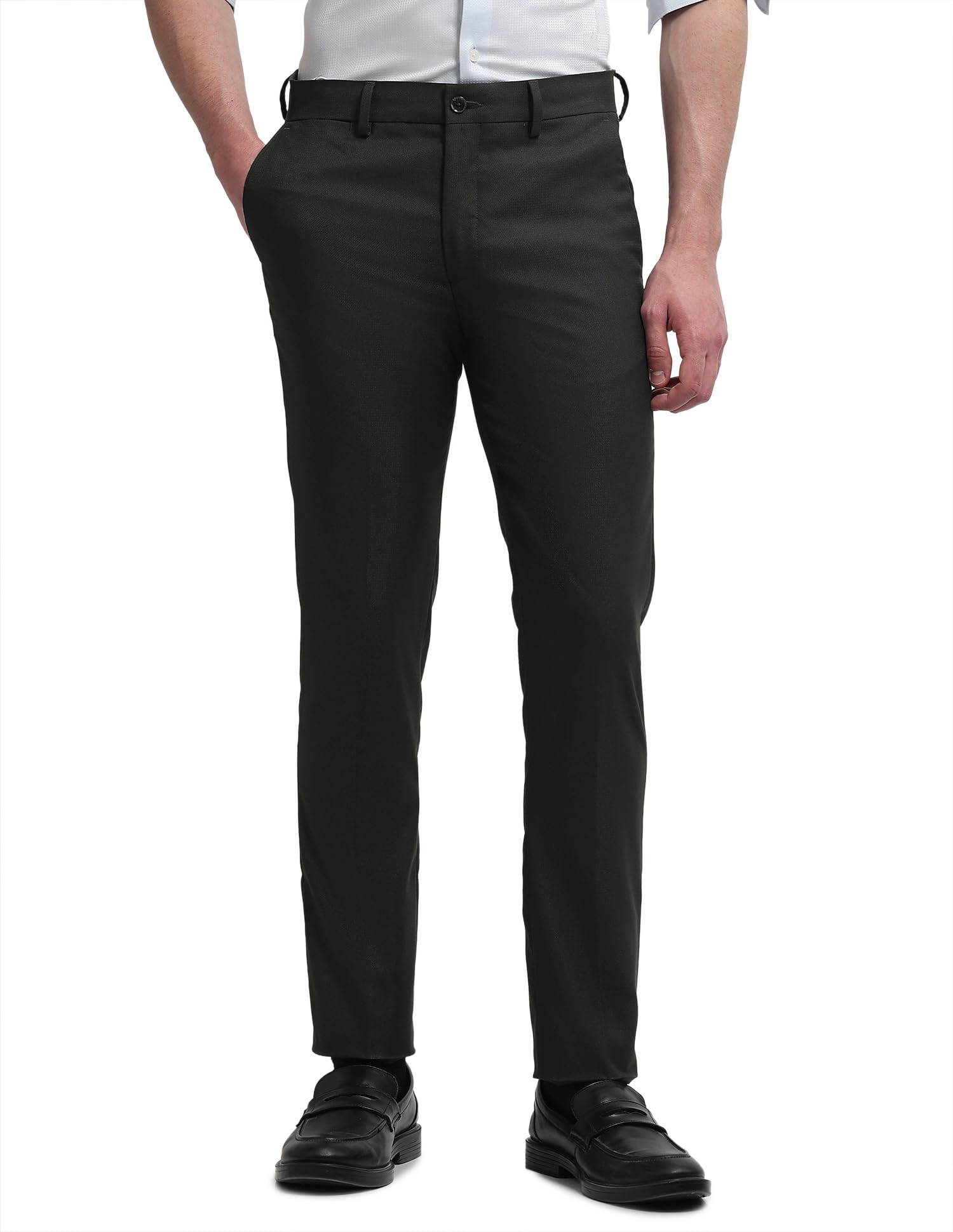 arrow Newyork Men's Jackson Super Slim fit Dobby Trousers-picture-39