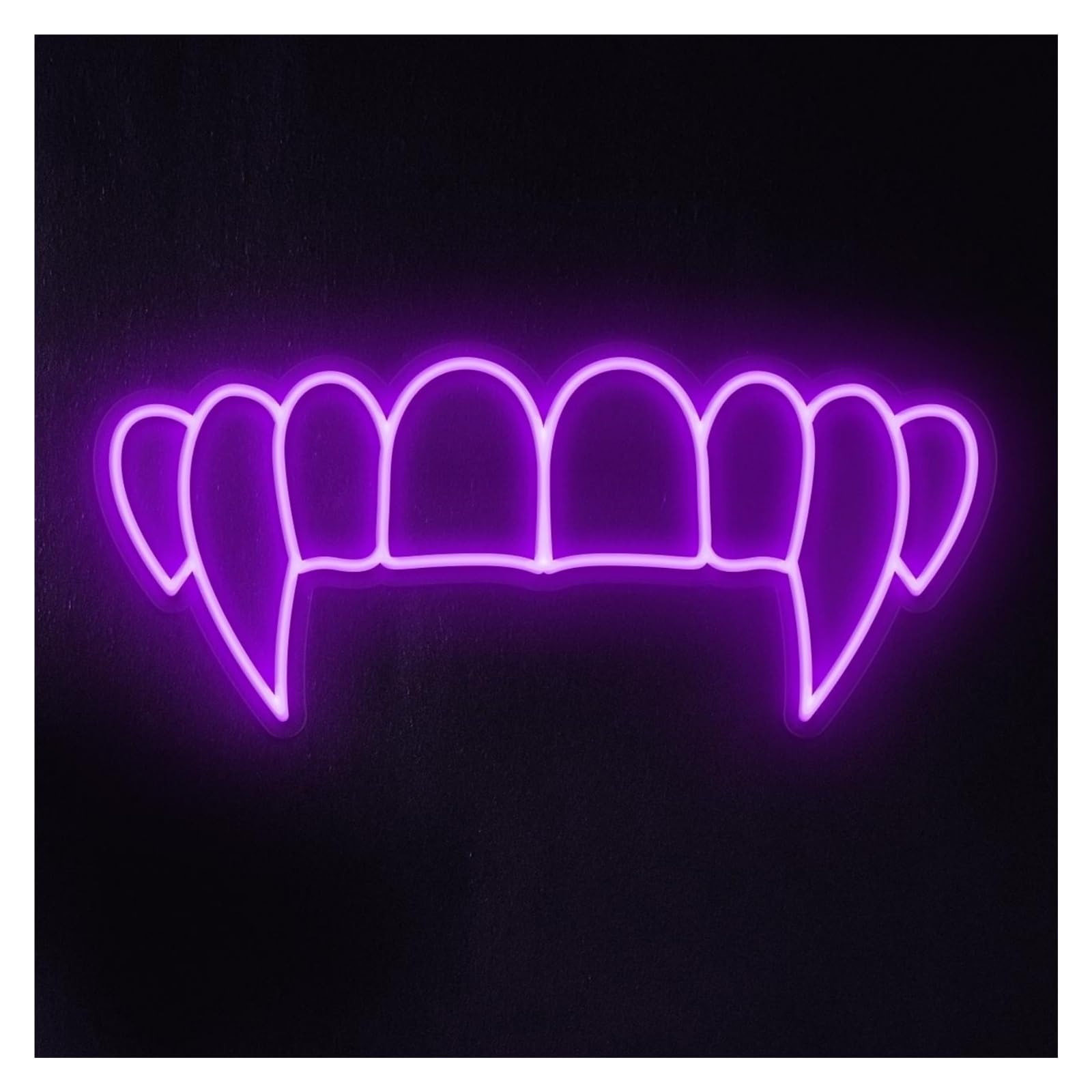 RONGCH Hanging Art Signs Vampire Teeth Neon Sign, Suitable for Cafe Wall Art Decor with Brightness Adjustable 46cm