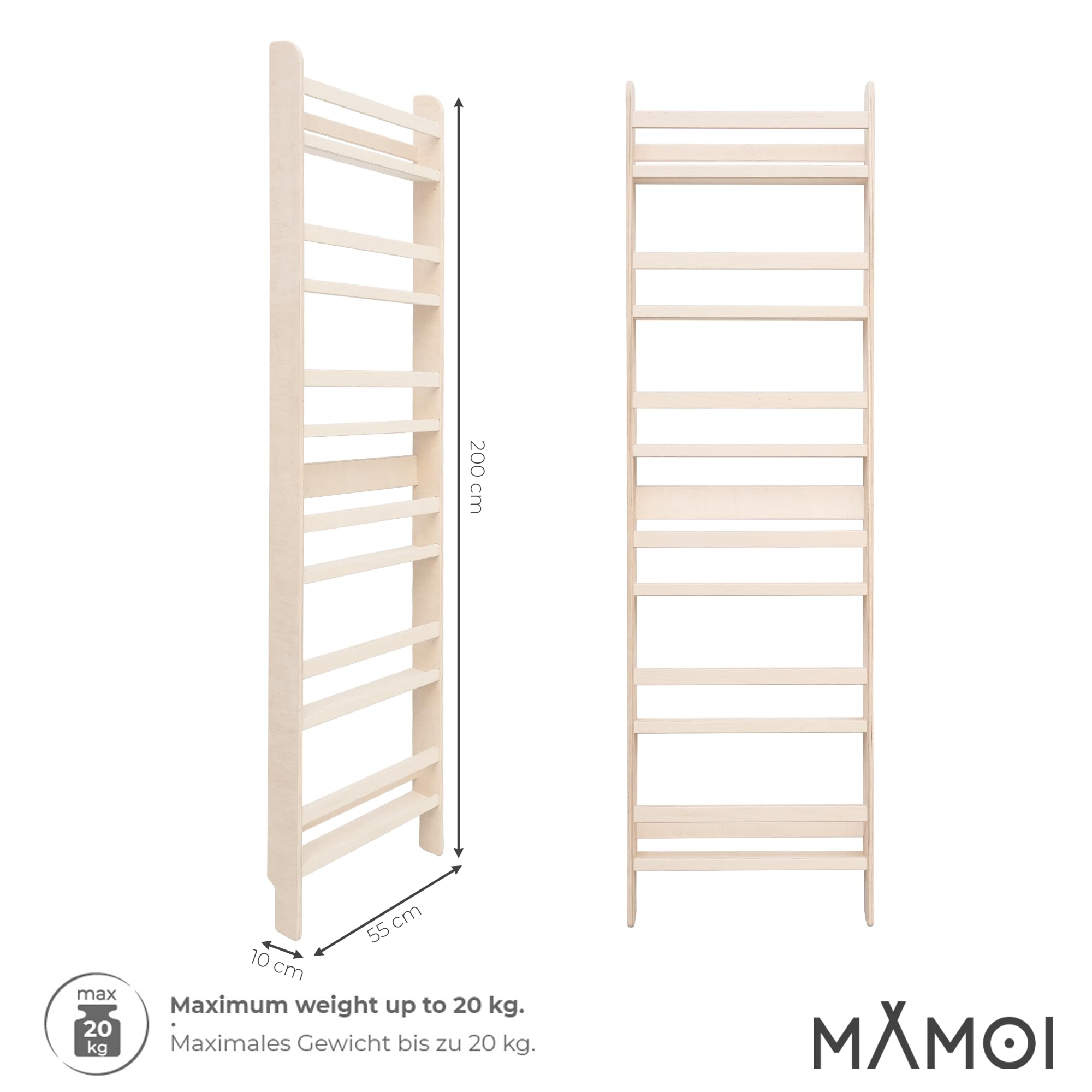 MAMOI Bibliothèque Montessori pour enfant en matériau dérivé du bois - Bibliothèque murale pour chambre d'enfant
