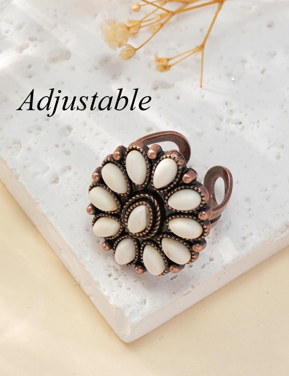 TOPACC Navajo Pearl Necklace Western Jewelry Set for Women Turquoise Necklace with Earrings Ring Cowgirl Accessory - Image 7