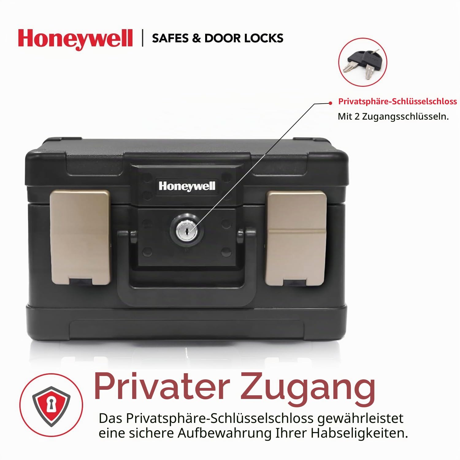 Honeywell 1102G Wasserdichter feuerfester Dokumentenkassette 4L 30 Minuten Schutz