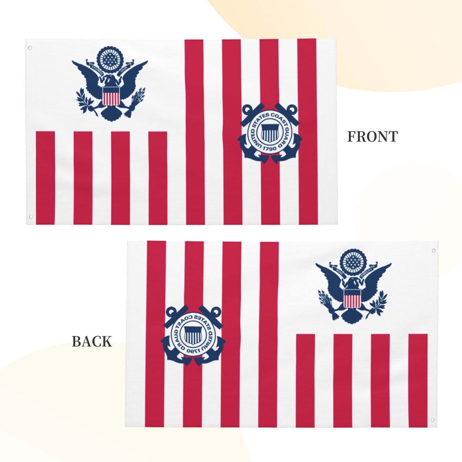 Bandiera US Coast Guard 5x8 Piedi - Doppia Faccia Per Esterno Heavy Duty - Foto 3