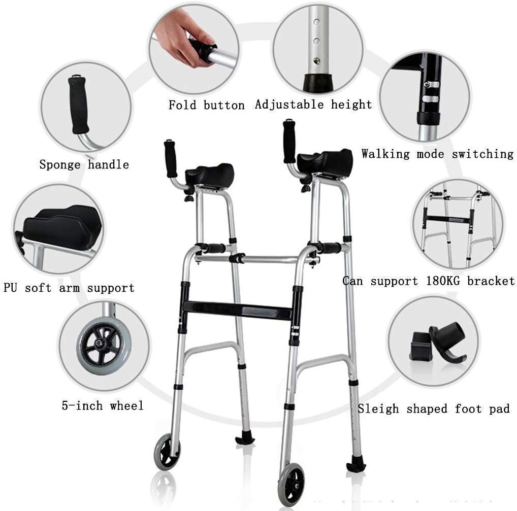 Chodzik, Chodzik Podróżny Z Podparciem Kolan, Ultra Mobility Aid Cztery Koła, Rama Do Chodzenia Z Regulacją Wysokości,