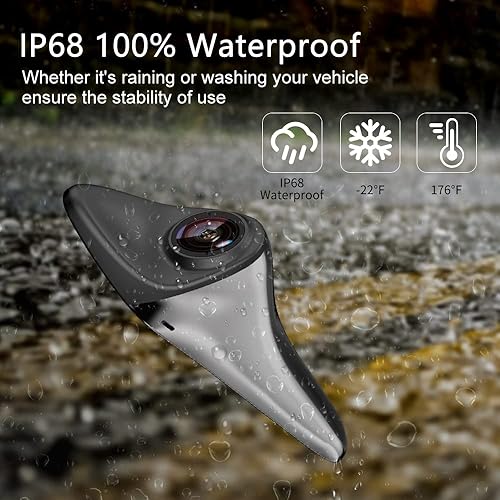 Miniatura 4 de HD cámara de punto ciego coche vista lateral cámara IP68 impermeable 120 grados gran angular vista lateral espejo cam plata