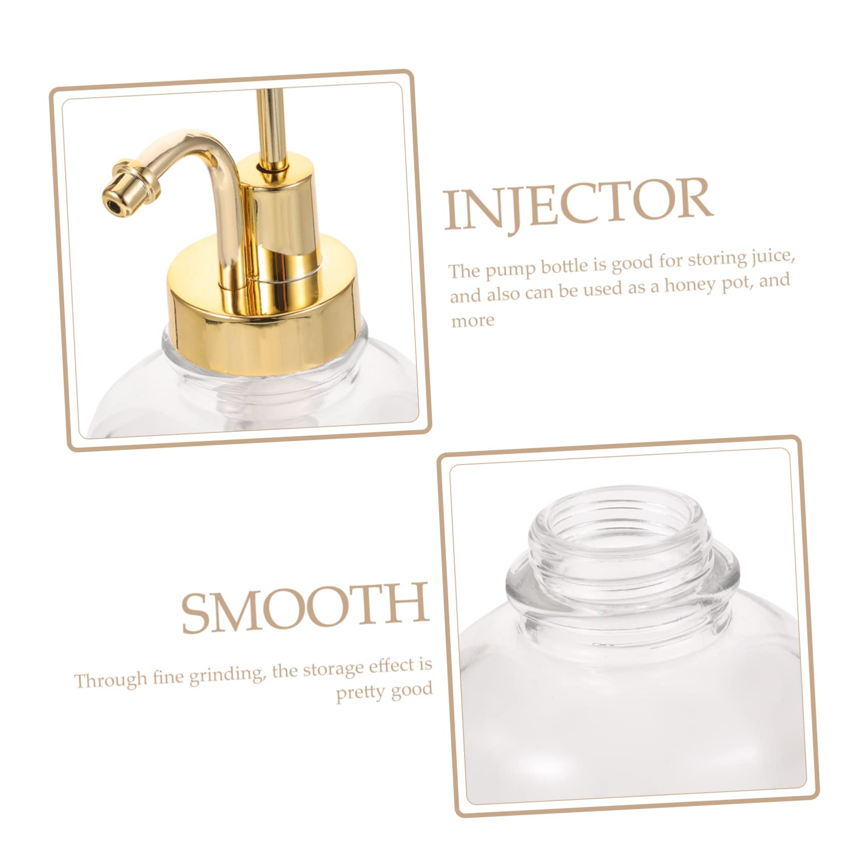 LIFKOME Sturdy Glass Lotion Bottle Pump for Soap Syrup Multi-use Pump Dispenser Kitchen Syrup Dispenser Stainless Steel Rod