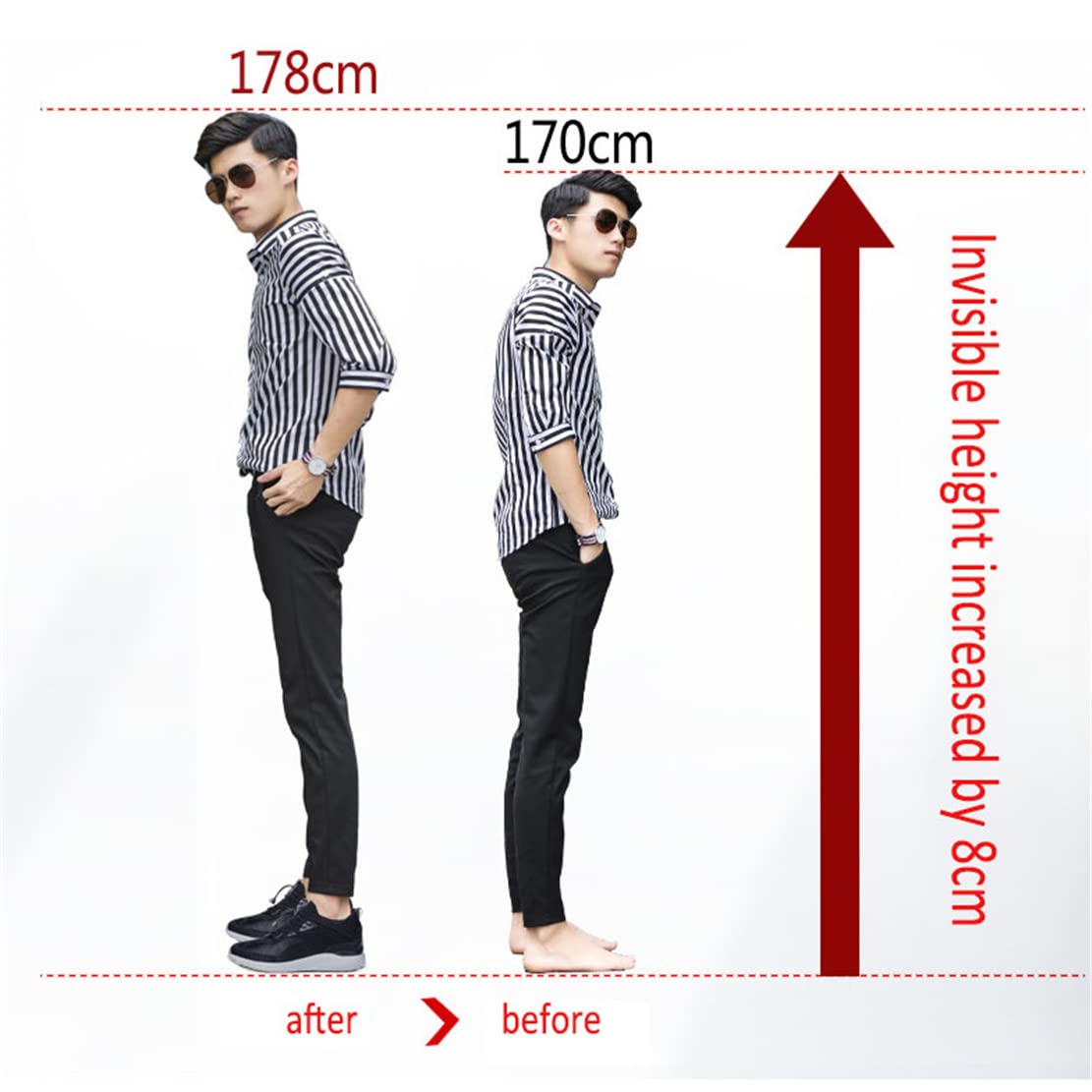 VIBLiSS Zapatos De Elevación De Altura Invisible De Los Hombres, Zapatillas Deportivas Ligeras Transpirables para Caminar - 2.36 Pulgadas Más Alto