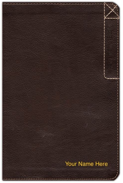 Personalized NLT Every Man's Bible Explorer Edition, Leatherlike, Brown Custom Name Imprint, Baptism, Graduations, New Living translation
