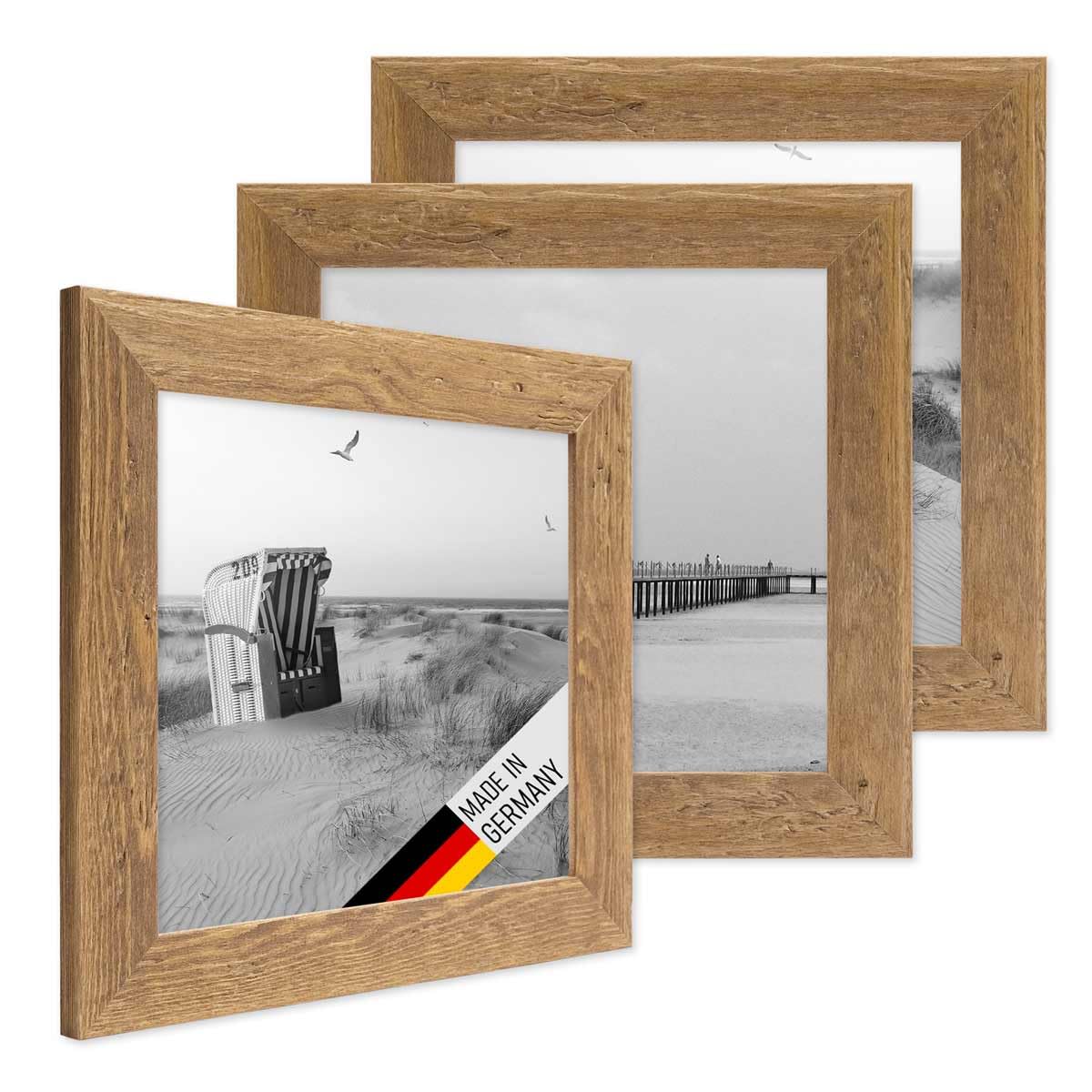 Navaris Cornice Foto in Legno 23 x 28 cm - Cornice Portafoto Vintage da Parete o Tavolo