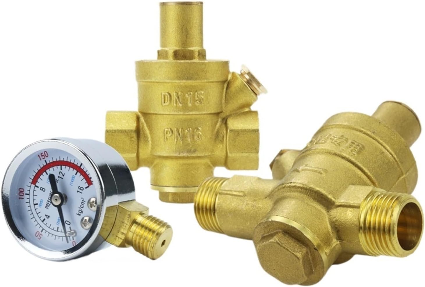 1/2" 3/4" 1" 2" Male/Female Thread Brass Tap Water Pressure Reducing Maintaining Valve Adjustable Relief(DN20 Female)