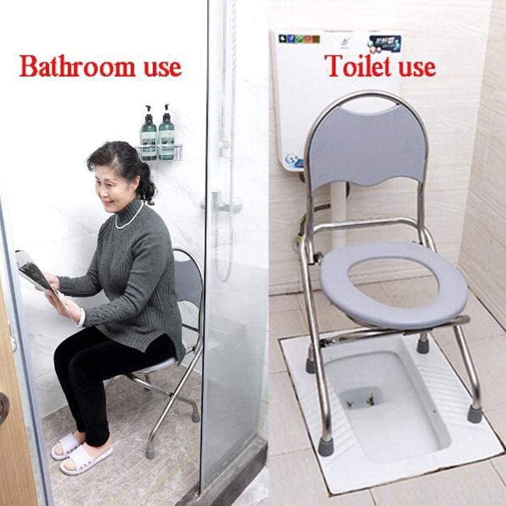 Shower Wheelchair Portable Toilet Bedside Dressers Elderly Person Pregnant Woman Handicapped Person Potty Chair Medical Slip-Resistant (Color1 42 cm)