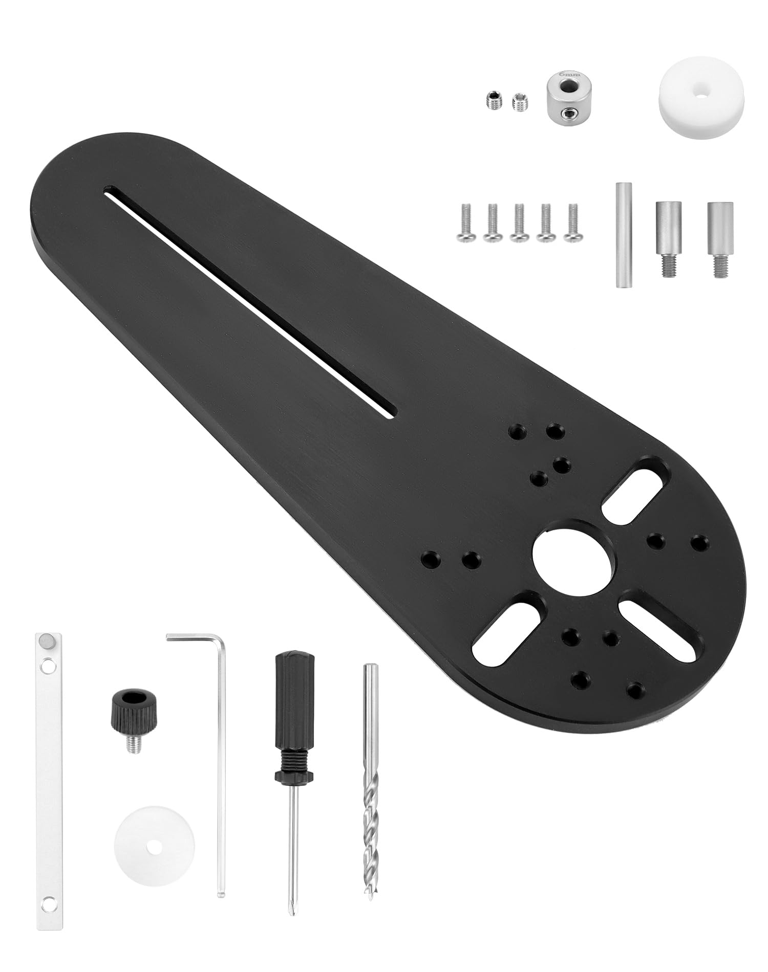 QWORK® Gabarit de coupe circulaire compatible avec fraiseuse à bois électrique Bosch RT0700C DRT50 Makita GMR1 - Diamètre de coupe de 2 cm à 68 cm