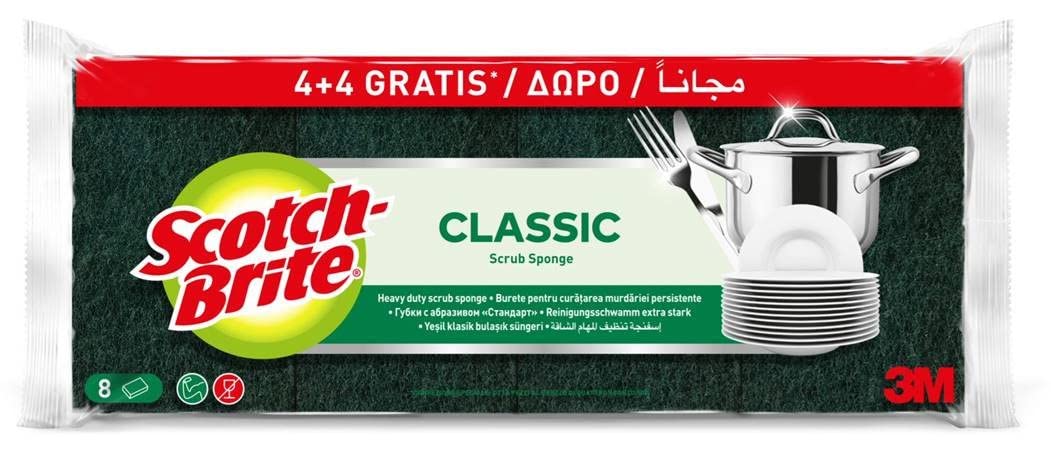 ESTROPAJO ESPONJA VERDE CLASSIC 4+4=8UD