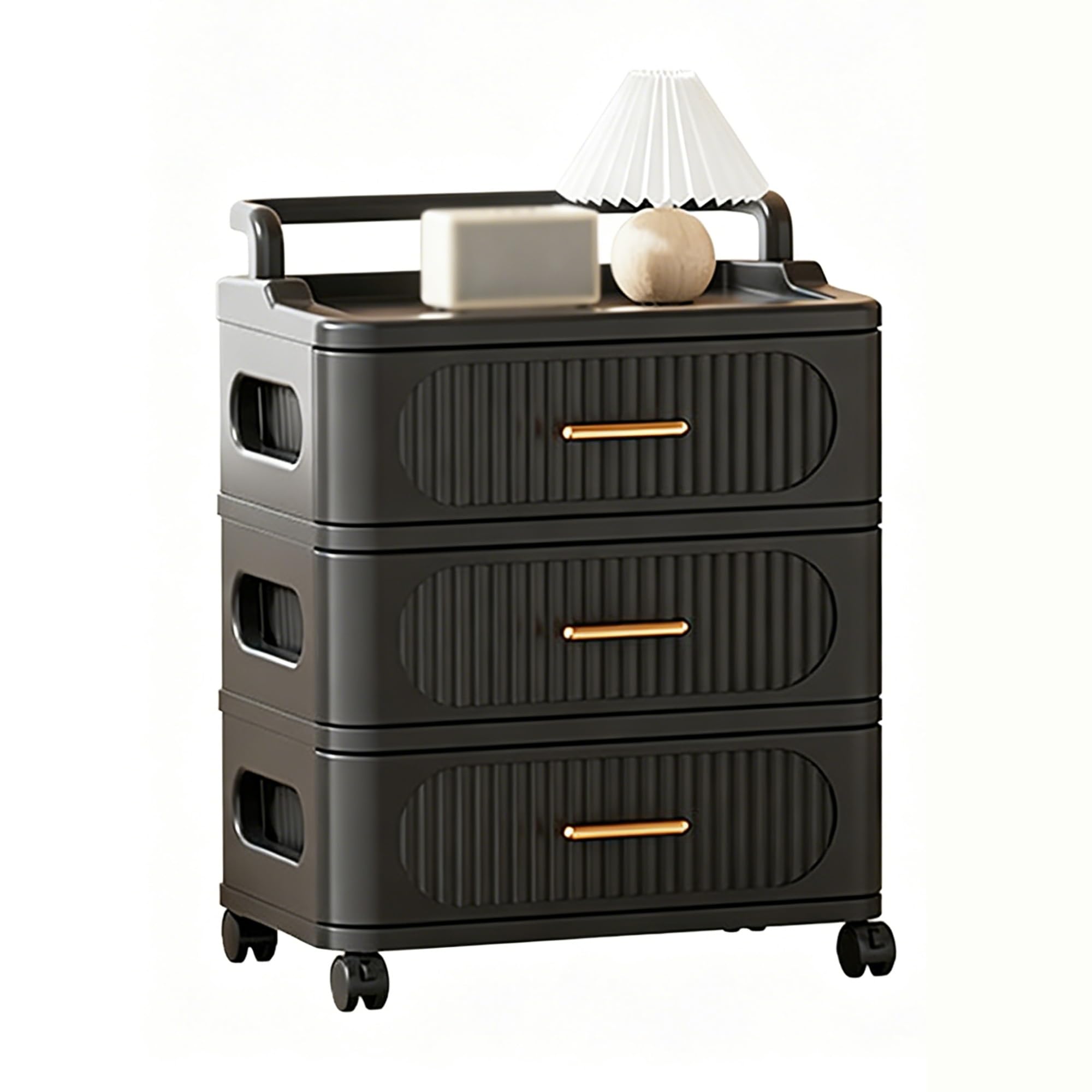 Storage Trolley with Drawers Rolling Storage Cart on Wheels Mobile Organiser Unit Utility Cart for Clothes Toys Snacks(B)