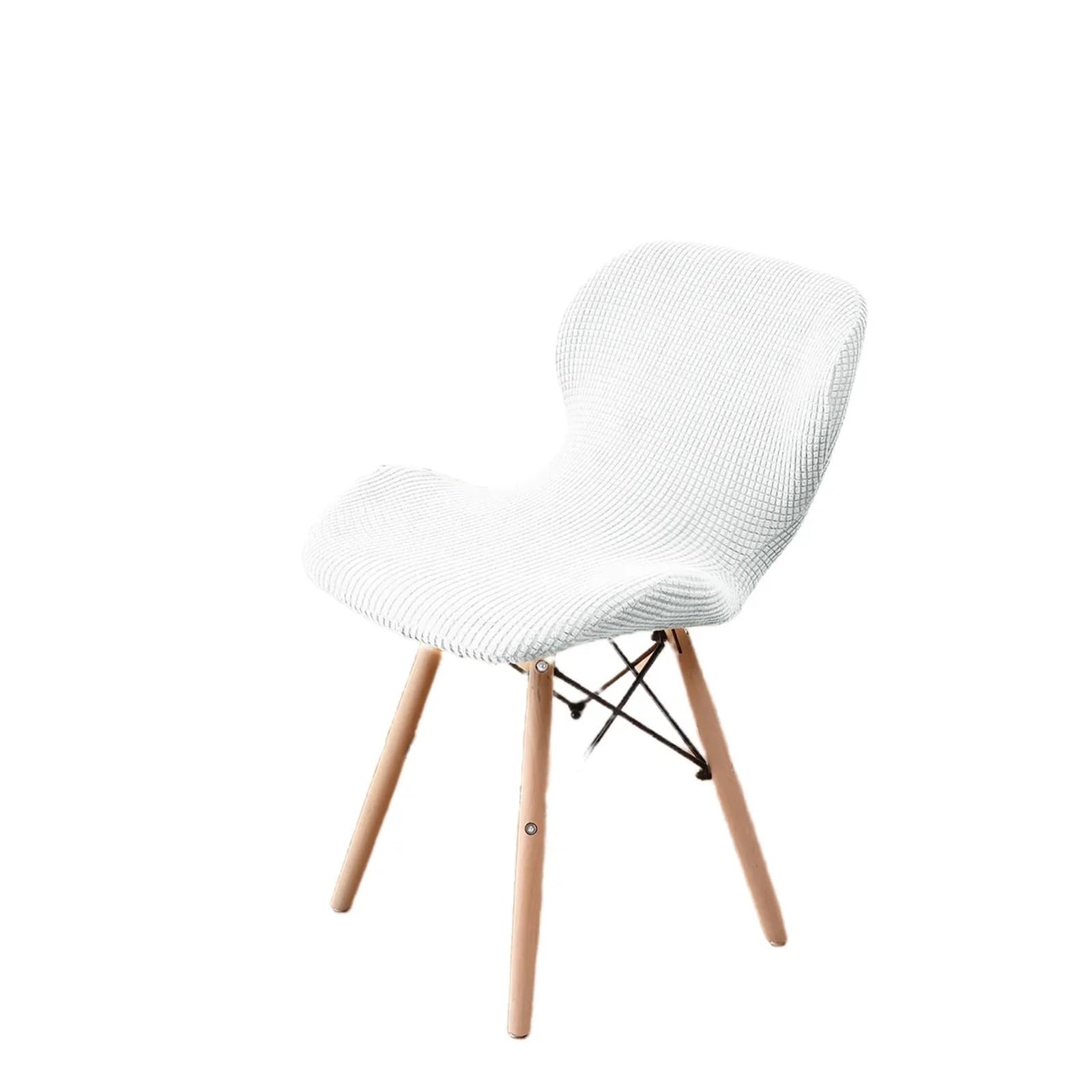 SHBHWS Jacquard Adjustable Shell Chair Cover Dining Room Round Back Streach Home Elastic Luxury Hotel Banquet Stool for Hotel, Banquet(White)