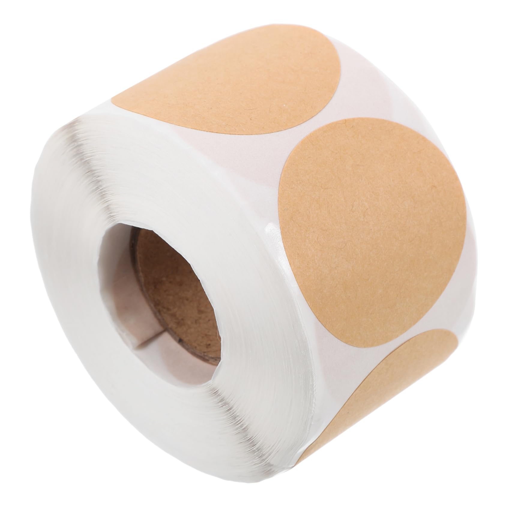 Angoily 5 Rollen Runde Selbstklebende aus Kraftpapier Blanko Geschenkaufkleber für Namensschilder Klassifizierung und Gruppenaktivitäten Große Etikettenrolle