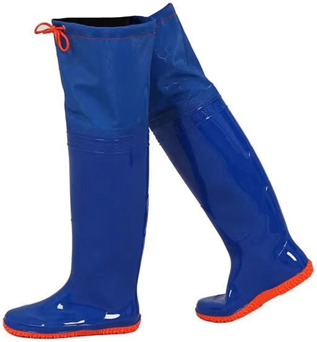 Wodoodporne i wytrzymałe Wodery wędkarskie na muchę, wodoodporne, PVC, buty wędkarskie, buty do brodzenia na zewnątrz, do stawów i polowań, dla mężczyzn i kobiet(Blu,5)
