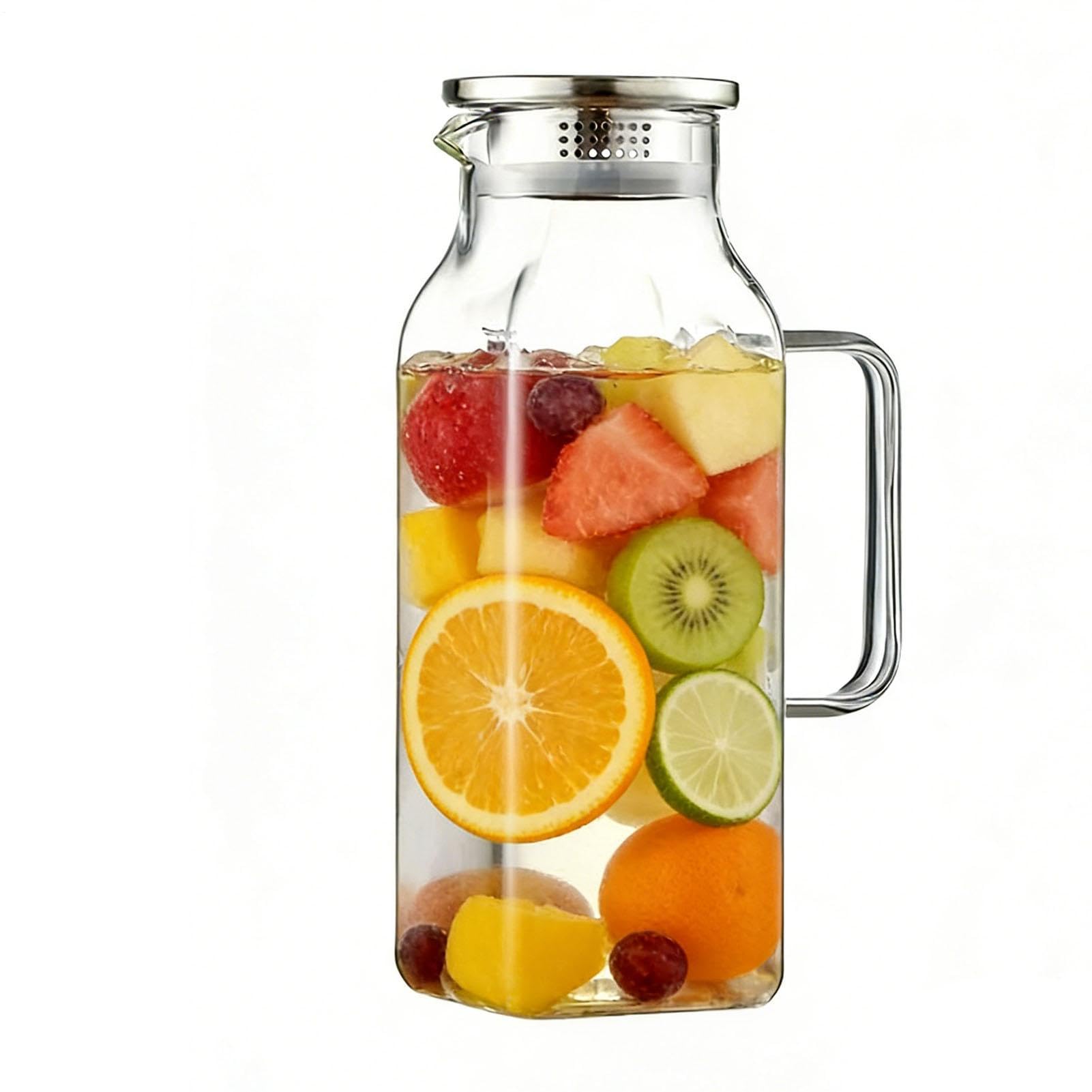 Carafe à boisson 2 L en verre pour ne plus manquer de limonade fraîche au frigo
